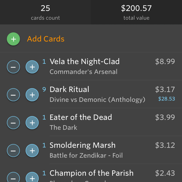 Manage Card Lists